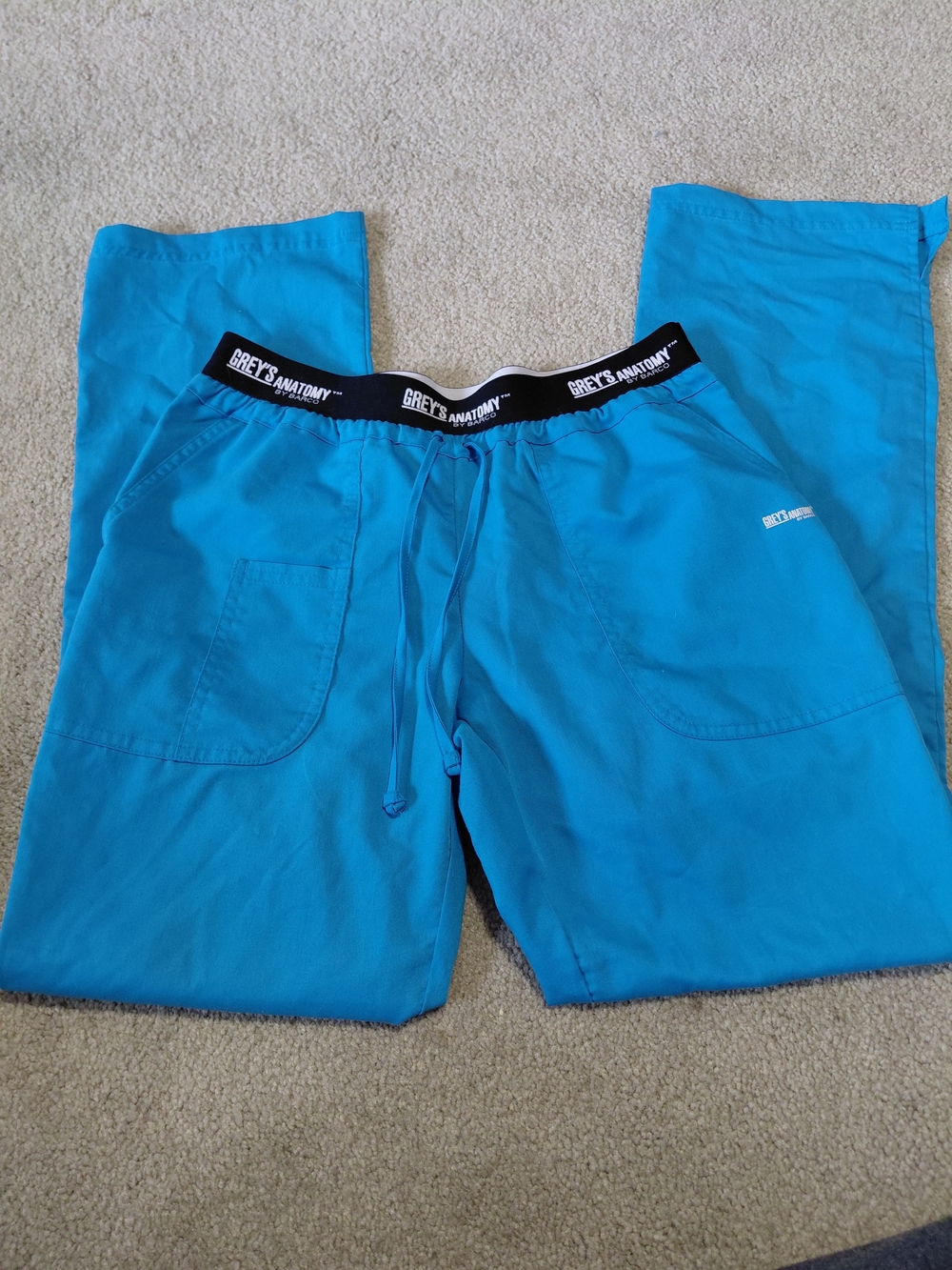 Grey's Anatomy Blue Elastic Waist Scrub Pants